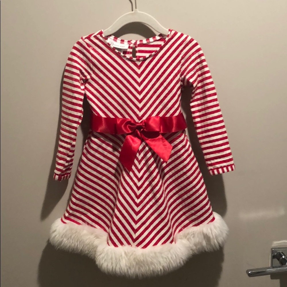 Hey Santa! Bonnie Jean Candy Striped Holiday Dress